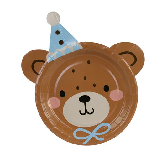 6 assiettes en carton Tendance - Ø 23cm - Ourson