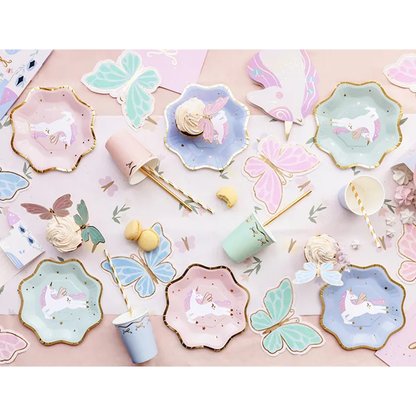 6 assiettes en carton Tendance - Ø 18 cm - Licorne