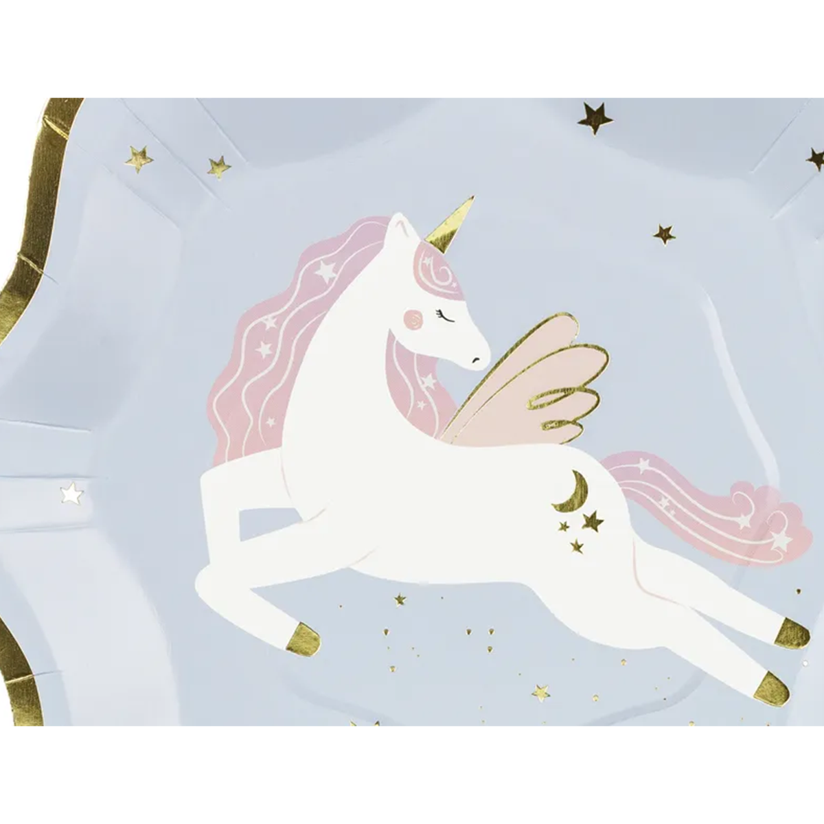 6 assiettes en carton Tendance - Ø 18 cm - Licorne