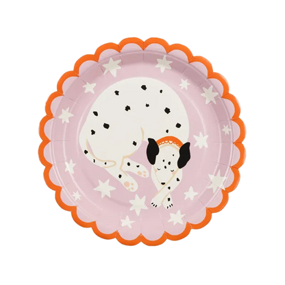 6 papieren borden Trend - Ø 18cm - Dalmatiër
