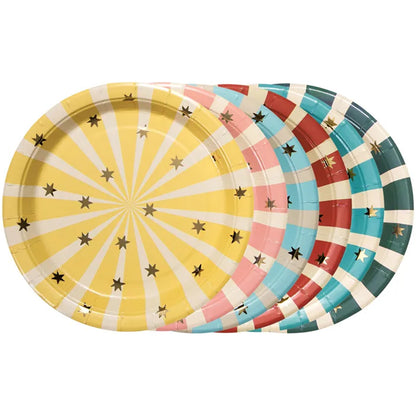 6 papieren borden - Ø 18 cm - Circus