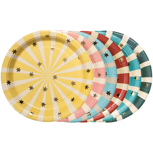 6 assiettes en carton - Ø 18 cm - Cirque