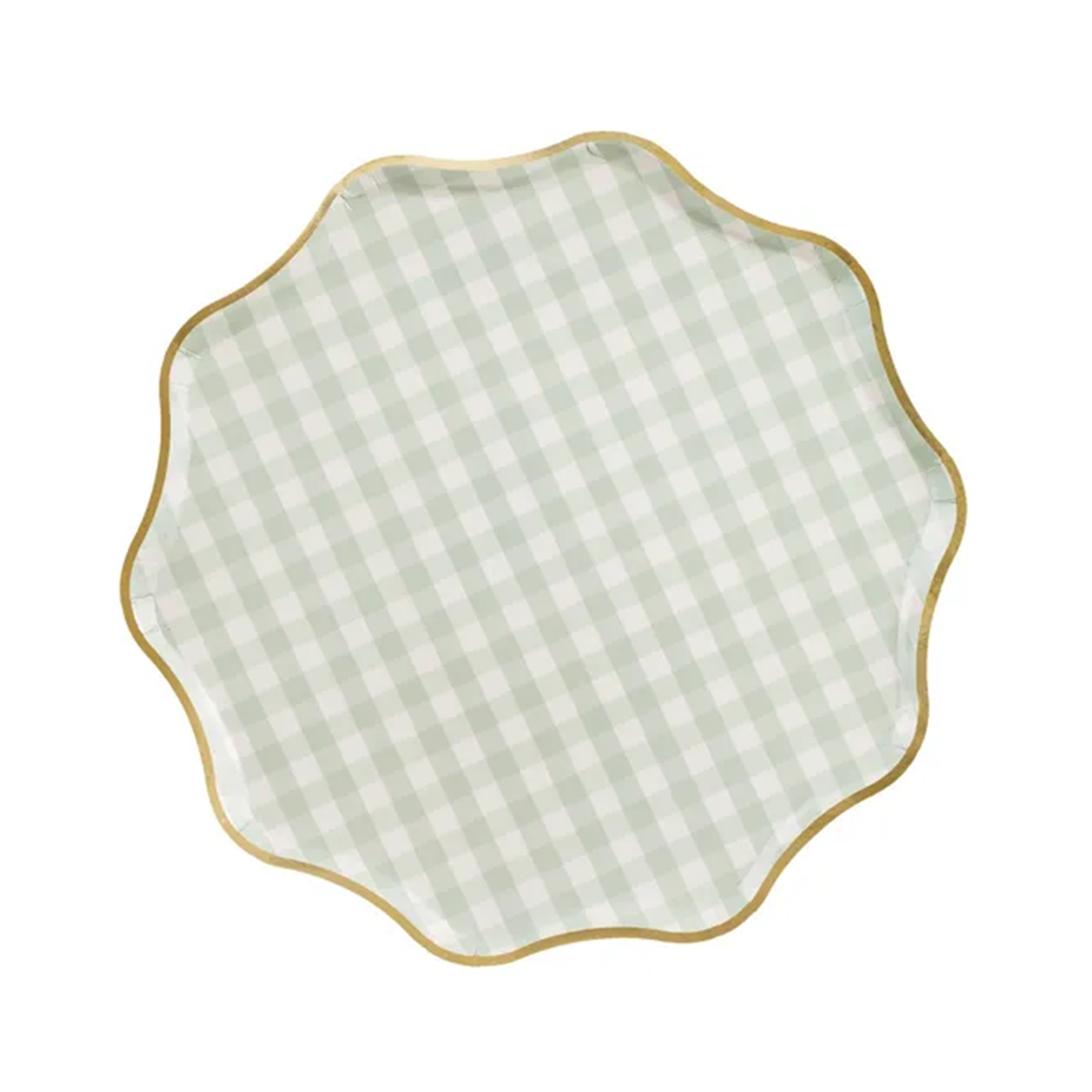 6 assiettes en carton - Carreaux - 23 cm - Mix