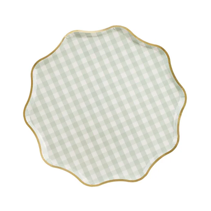 6 assiettes en carton - Carreaux - 23 cm - Mix