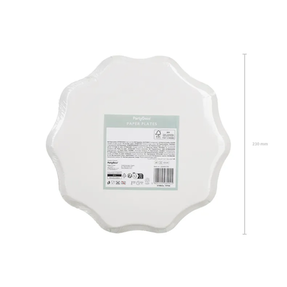 6 assiettes en carton - Carreaux - 23 cm - Mix