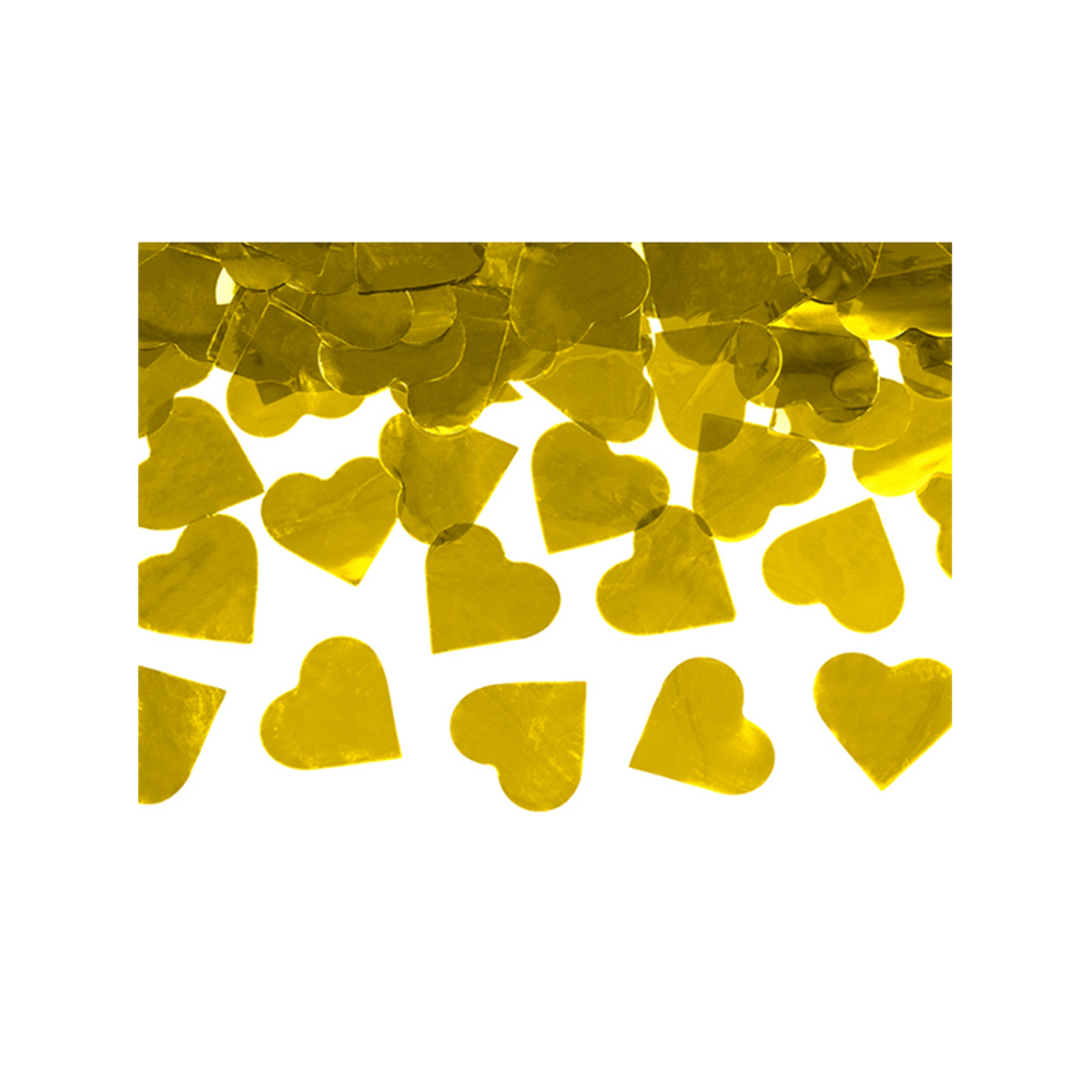 1 Confettikanon XL - 60cm - Metallic - Hartjes - Goud