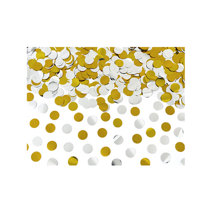 1 Canon à confettis XL - 60cm - Métallique - Points - Argent & Or