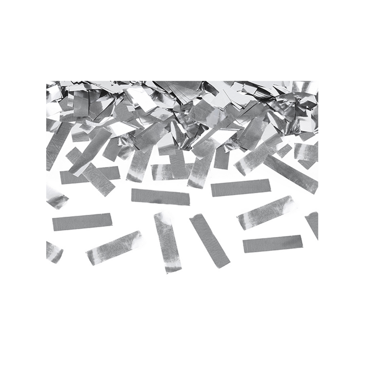 1 canon à confettis XL - 60cm - Métallique - Bandes - Argent