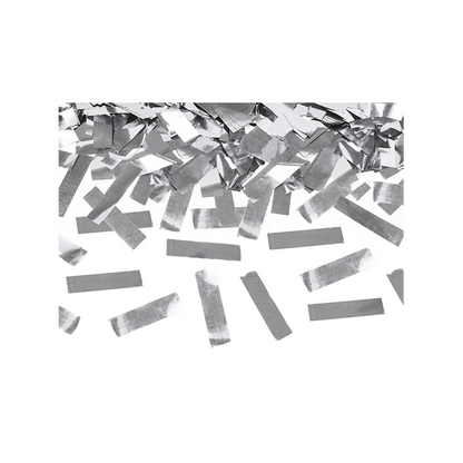 1 canon à confettis XL - 60cm - Métallique - Bandes - Argent