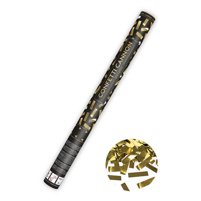 1 Confettikanon XL - 60cm - Metallic - Strepen - Goud