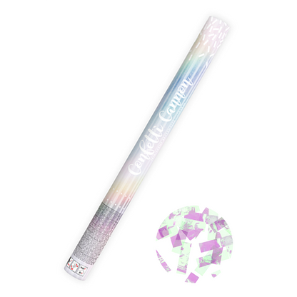 1 Confettikanon XL - 60cm - Metallic - Stroken - Iriserend