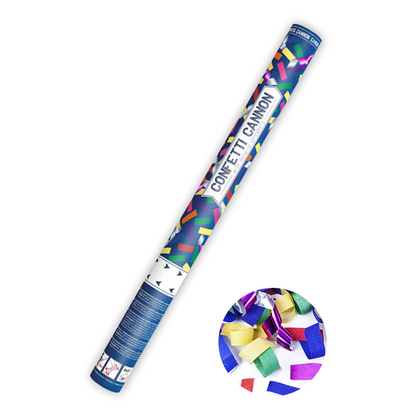 1 Canon à confettis XL - 60cm - MIX - Papier et serpentins métalliques - Coloré
