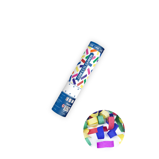 1 Confettikanon XS - 20cm - Papier - Stroken - Bont