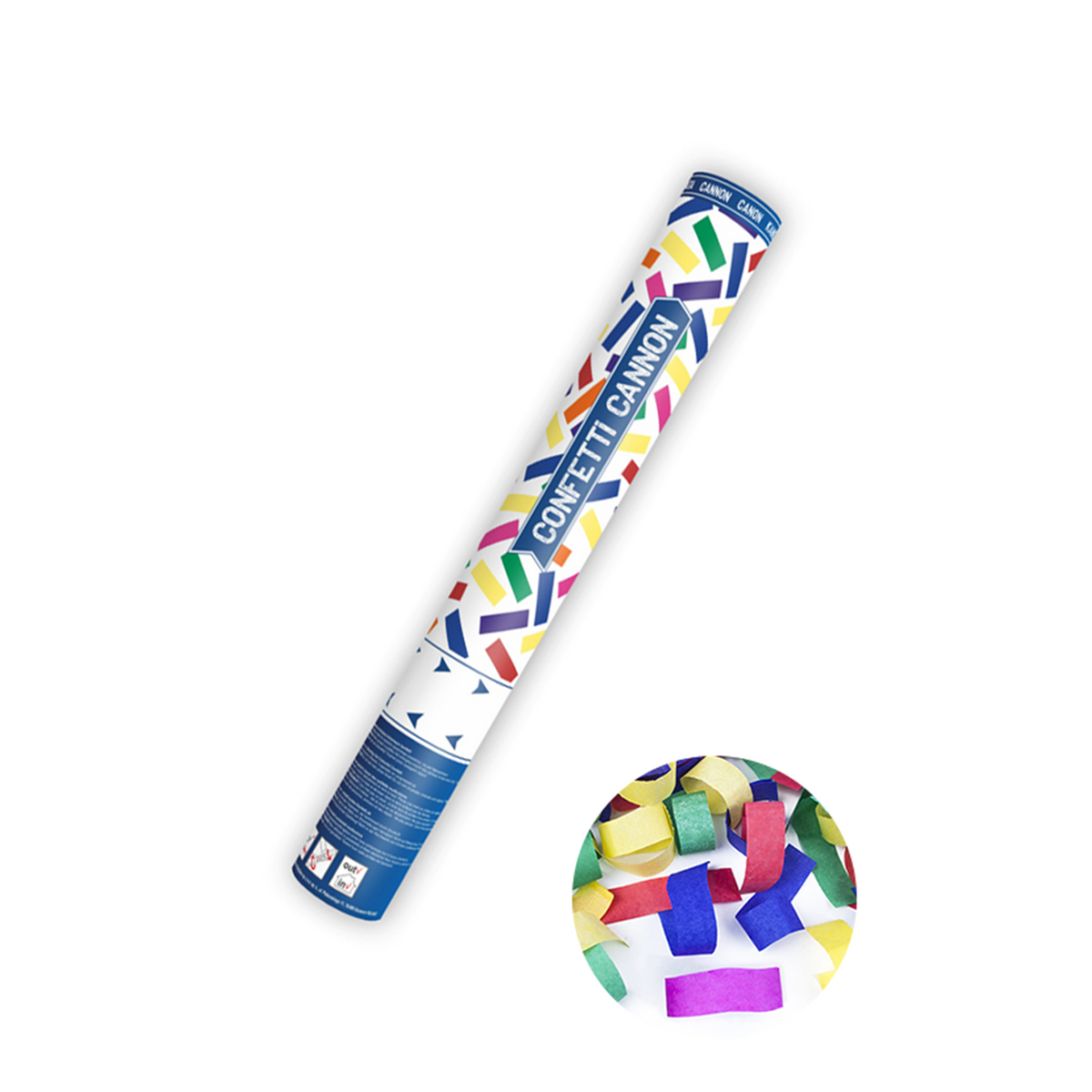 1 Canon à confettis - 40 cm - Papier - Bandes - Coloré