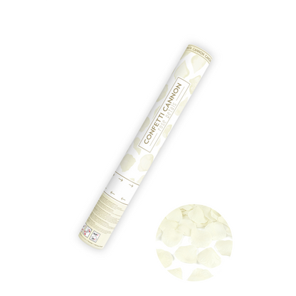 1 Confettikanon - 40cm - Rozenblaadjes - Crème