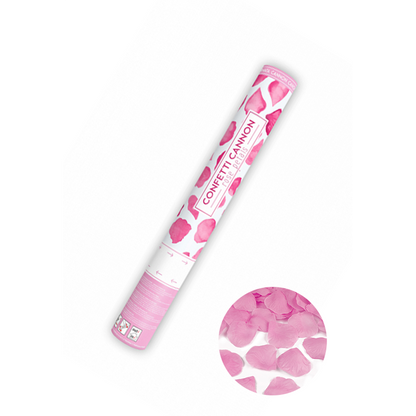 1 confettikanon - 40 cm - rozenblaadjes - roze