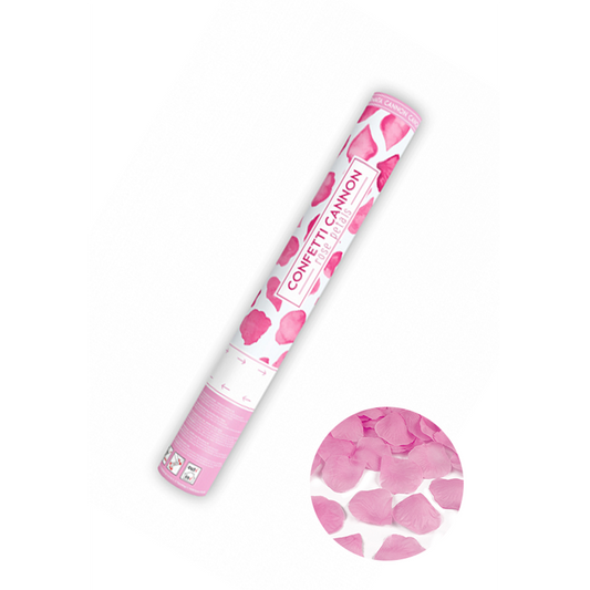 1 canon à confettis - 40cm - pétales de rose - rose