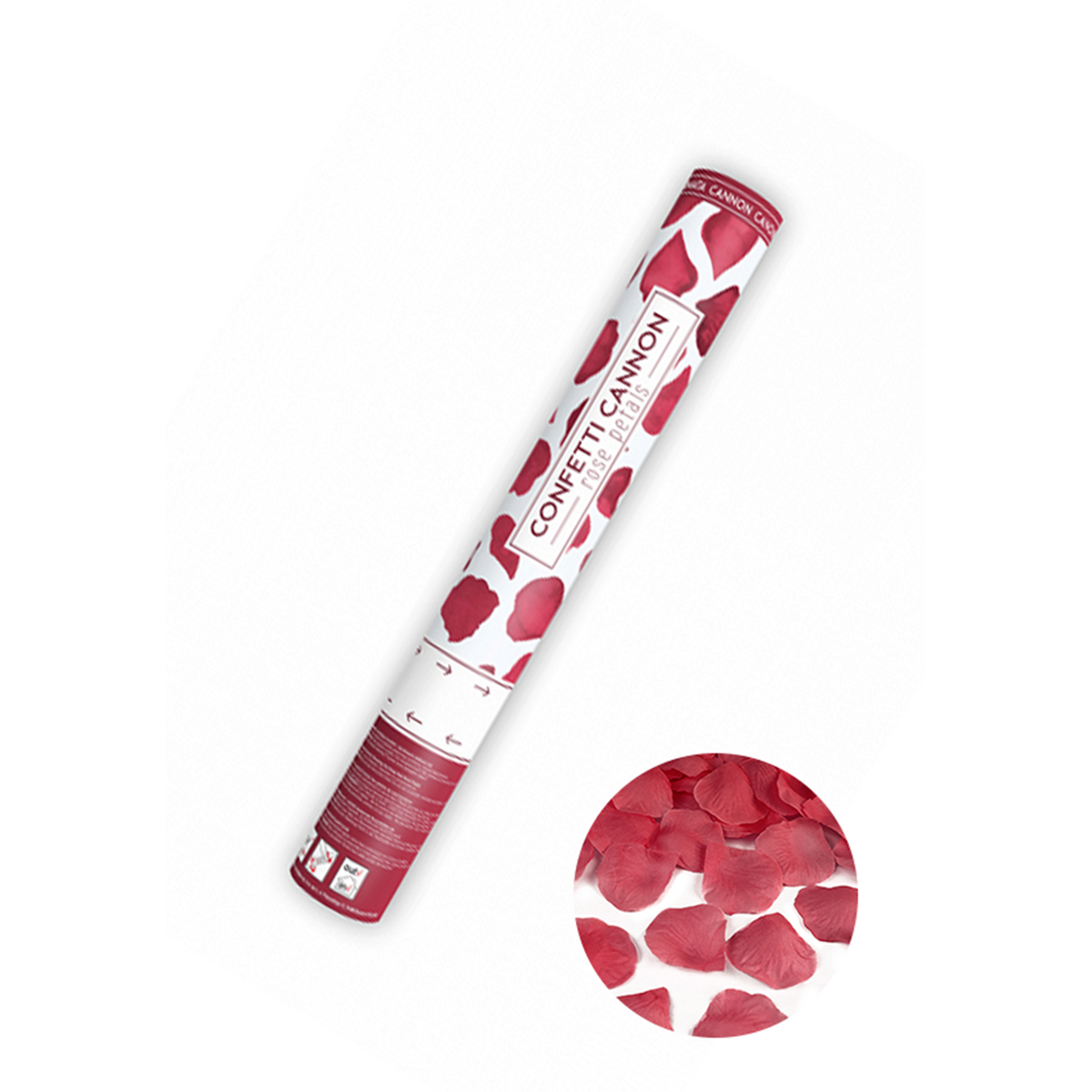 1 canon à confettis - 40cm - pétales de rose - Rouge