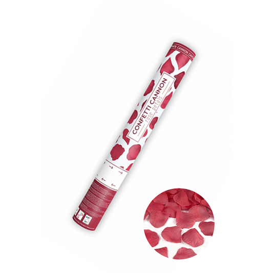 1 canon à confettis - 40cm - pétales de rose - Rouge