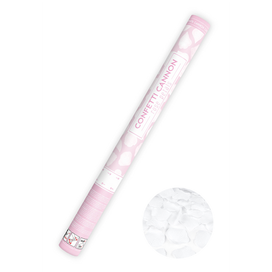 1 Canon à confettis XL - 60cm - Pétales de rose - Blanc