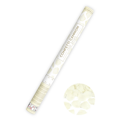 1 canon à confettis XL - 60cm - pétales de rose - crème