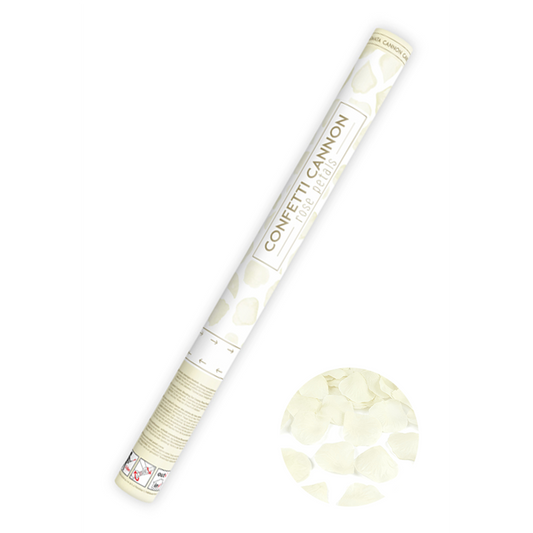 1 canon à confettis XL - 60cm - pétales de rose - crème