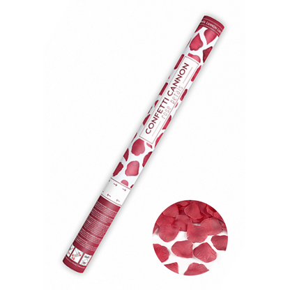 1 canon à confettis XL - 60cm - pétales de rose - Rouge