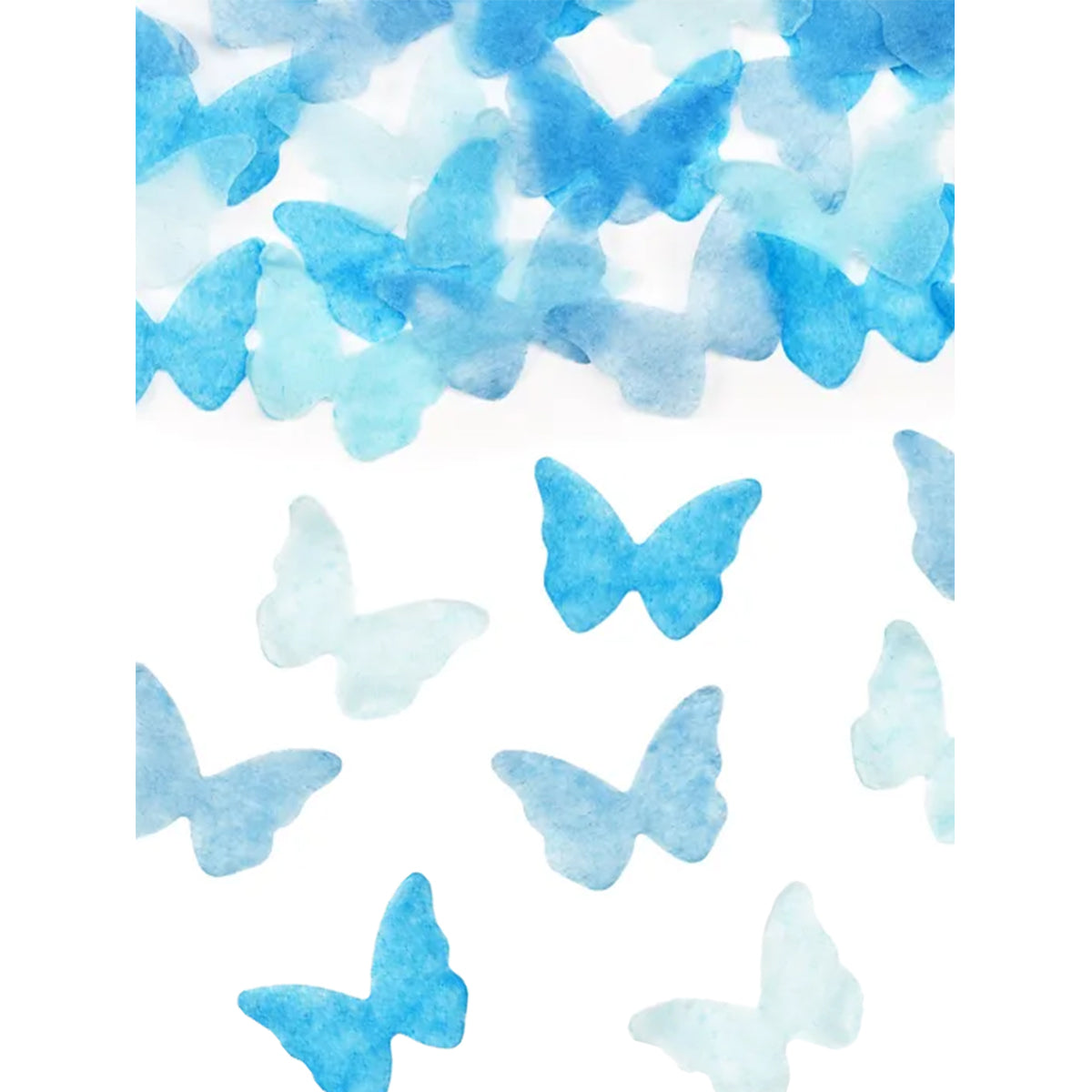 1 Confettikanon - 20 cm - Babyblauwe vlinders