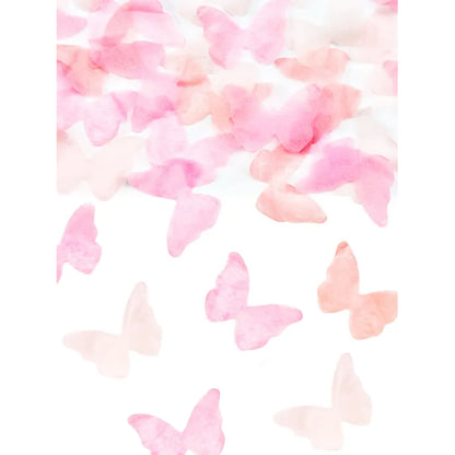1 canon à confettis - 20 cm - papillons roses bébé