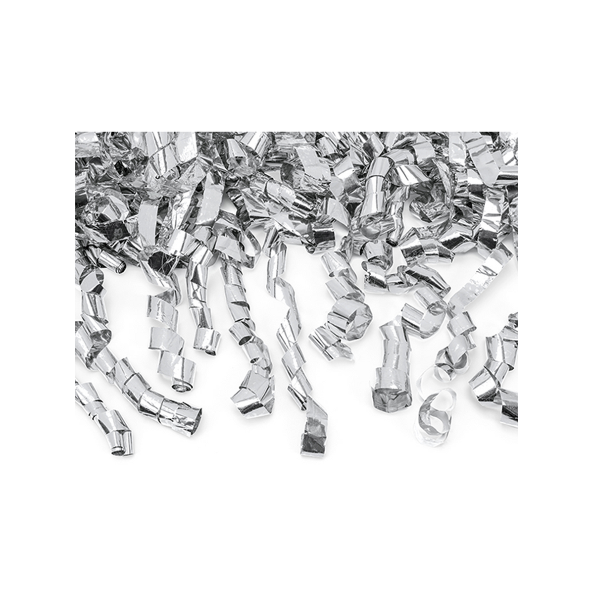 1 Confettikanon - 40 cm - Metallic - Slingers - Zilver