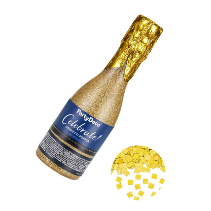 1 canon à confettis - 20,5 cm - Champagne - Or