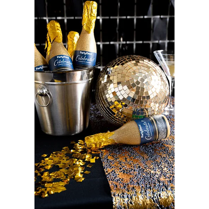 1 canon à confettis - 20,5 cm - Champagne - Or