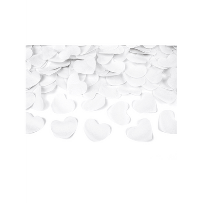 1 canon à confettis - 40cm - papier - cœurs - blanc