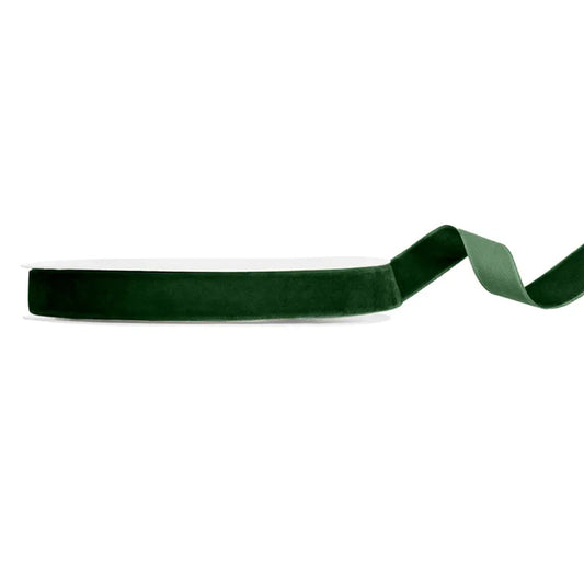 1 ruban ballon - velours - vert bouteille - 15 mm