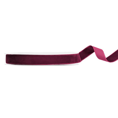 1 Ballonband - Velours - Donkerrood - 15mm