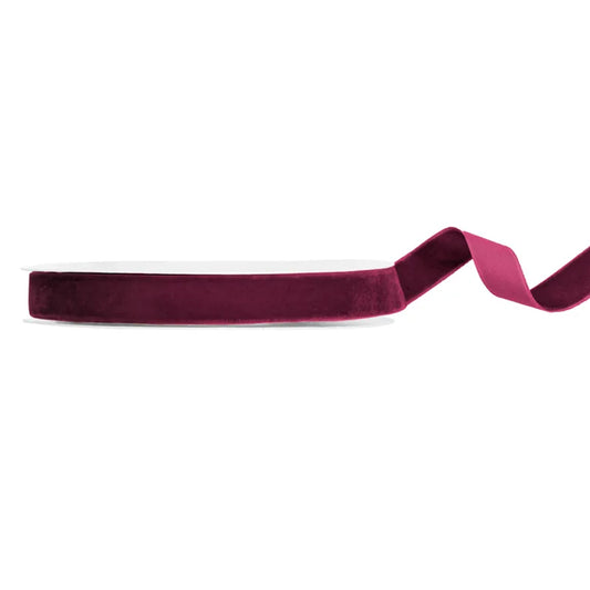 1 ruban ballon - velours - rouge foncé - 15 mm