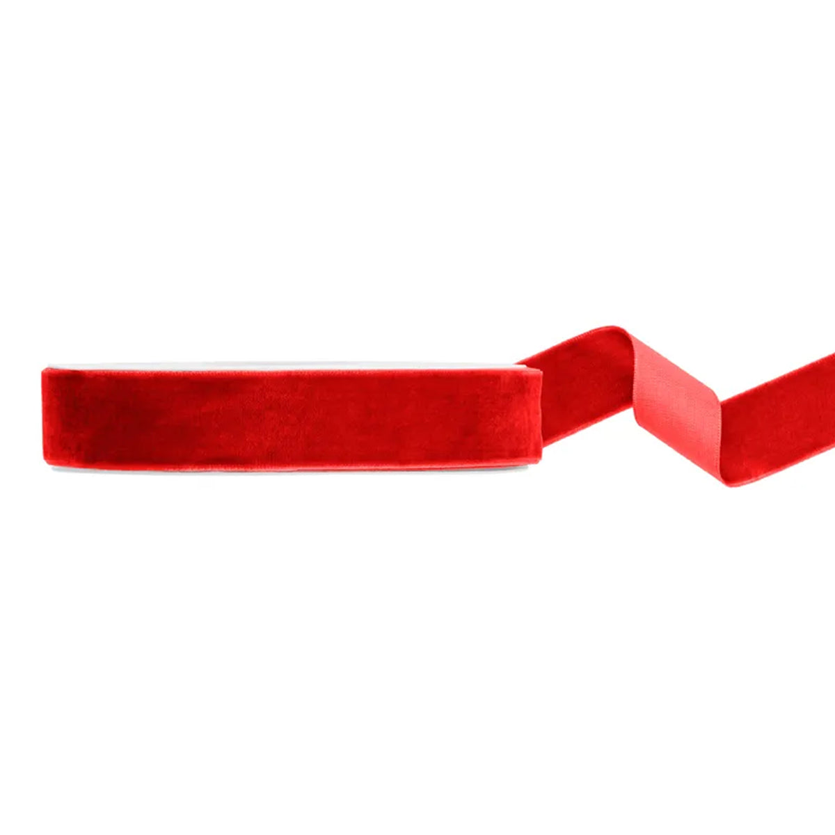 1 Ballonband - Velours - Rood - 25mm