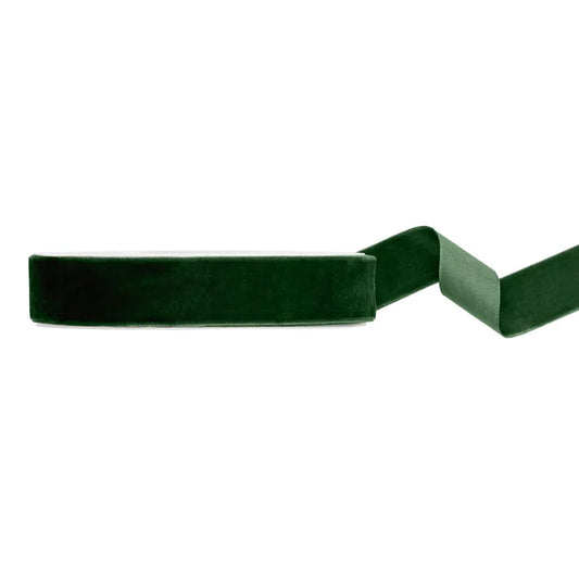 1 ruban ballon - velours - vert bouteille - 25 mm