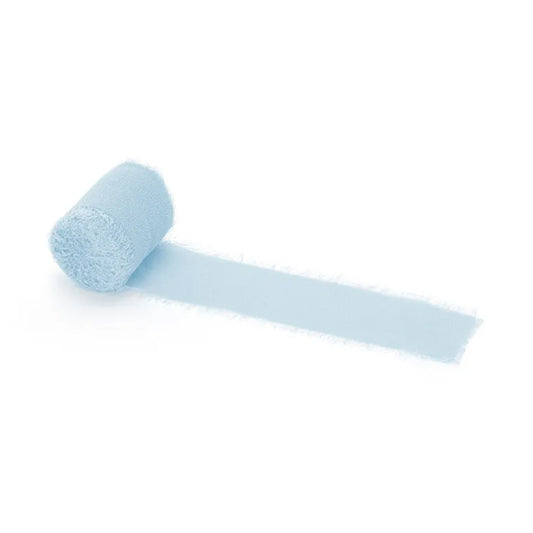 3 rubans de mousseline - Bleu - 40mm
