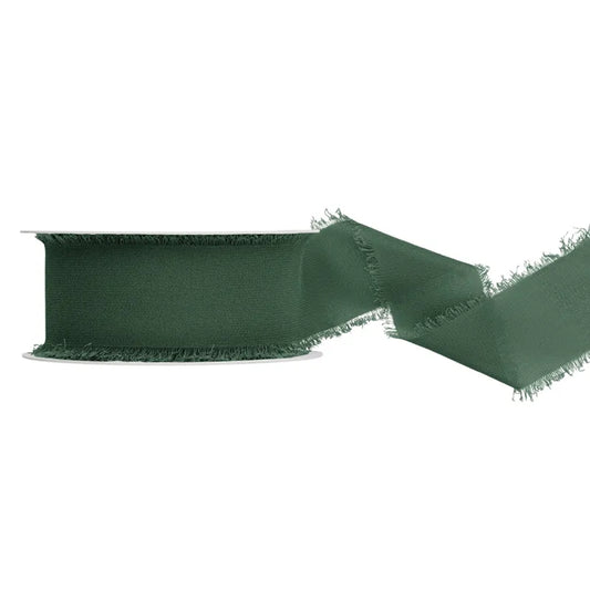 1 ruban de mousseline - Vert bouteille - 40mm