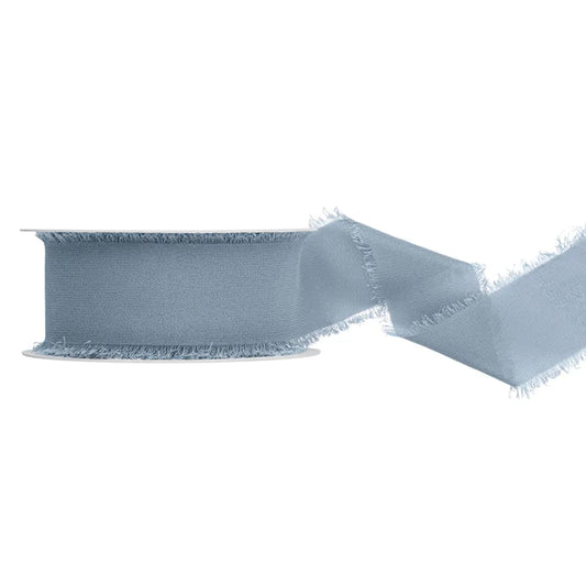 1 ruban mousseline – bleu ciel brumeux – 40 mm