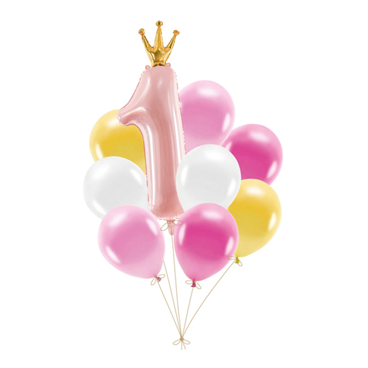 1 ballonset - Eerste verjaardag, roze