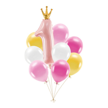 1 ballonset - Eerste verjaardag, roze