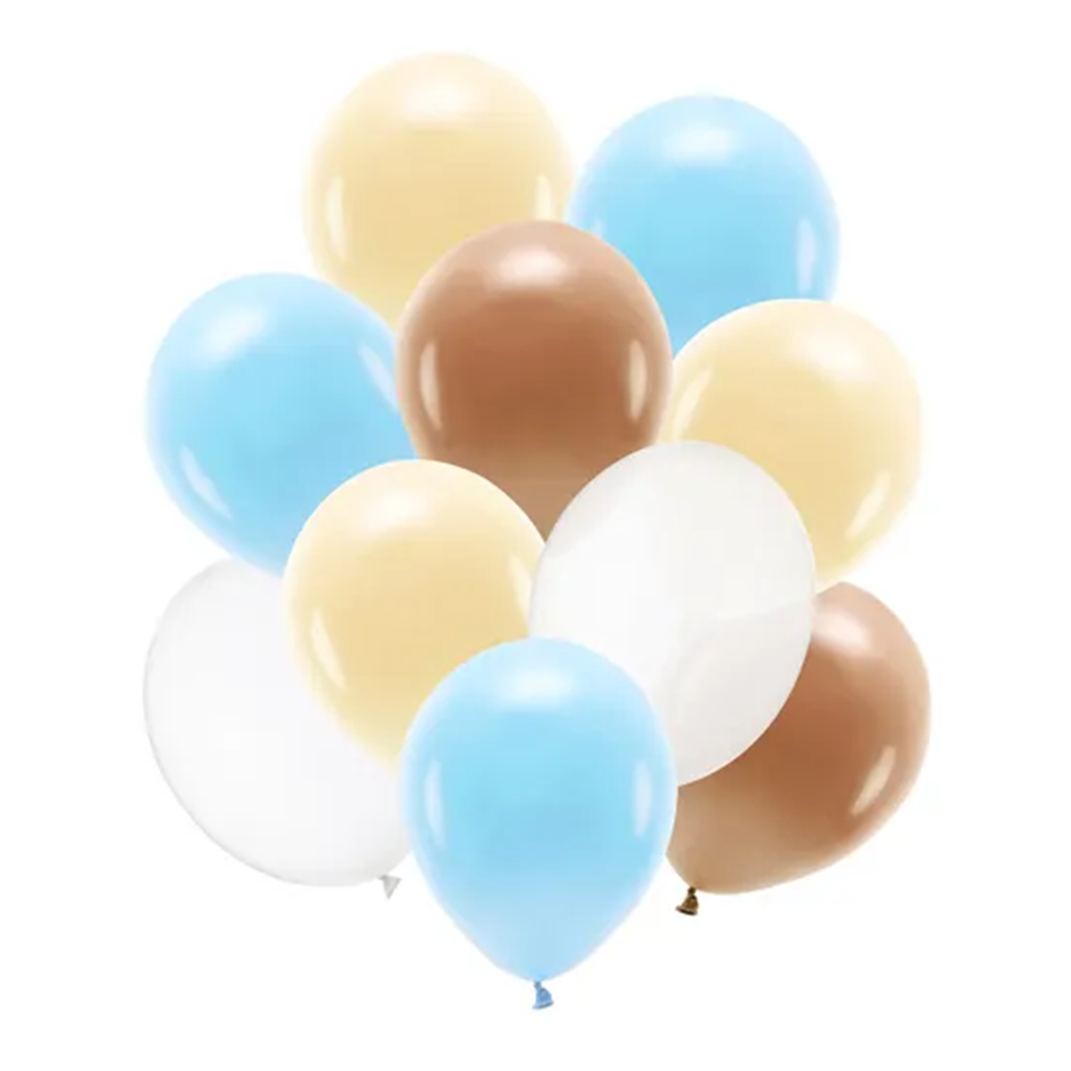 10 ballonnen - Ø 27cm & 30cm - Pastelblauw & Chocoladebruin