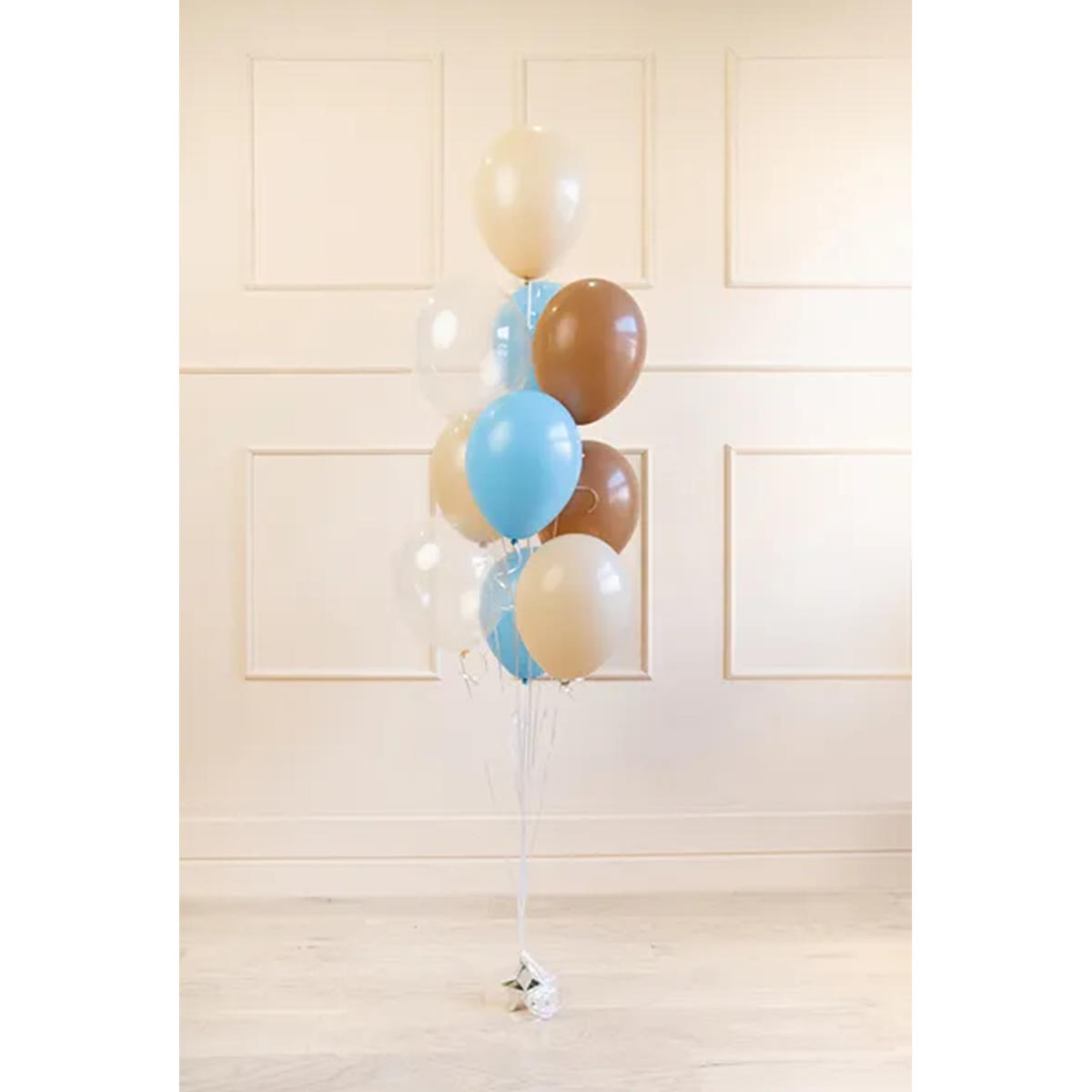 10 ballonnen - Ø 27cm & 30cm - Pastelblauw & Chocoladebruin