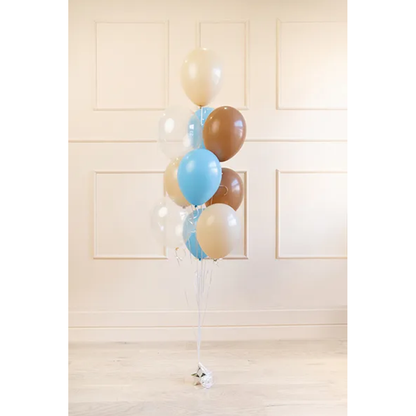 10 ballonnen - Ø 27cm & 30cm - Pastelblauw & Chocoladebruin
