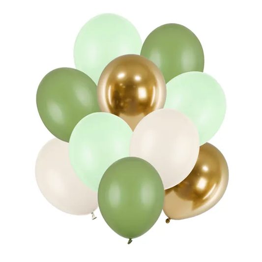 10 ballonnen - Ø 27cm & 30cm - Pastel Pistache & Rozemarijn