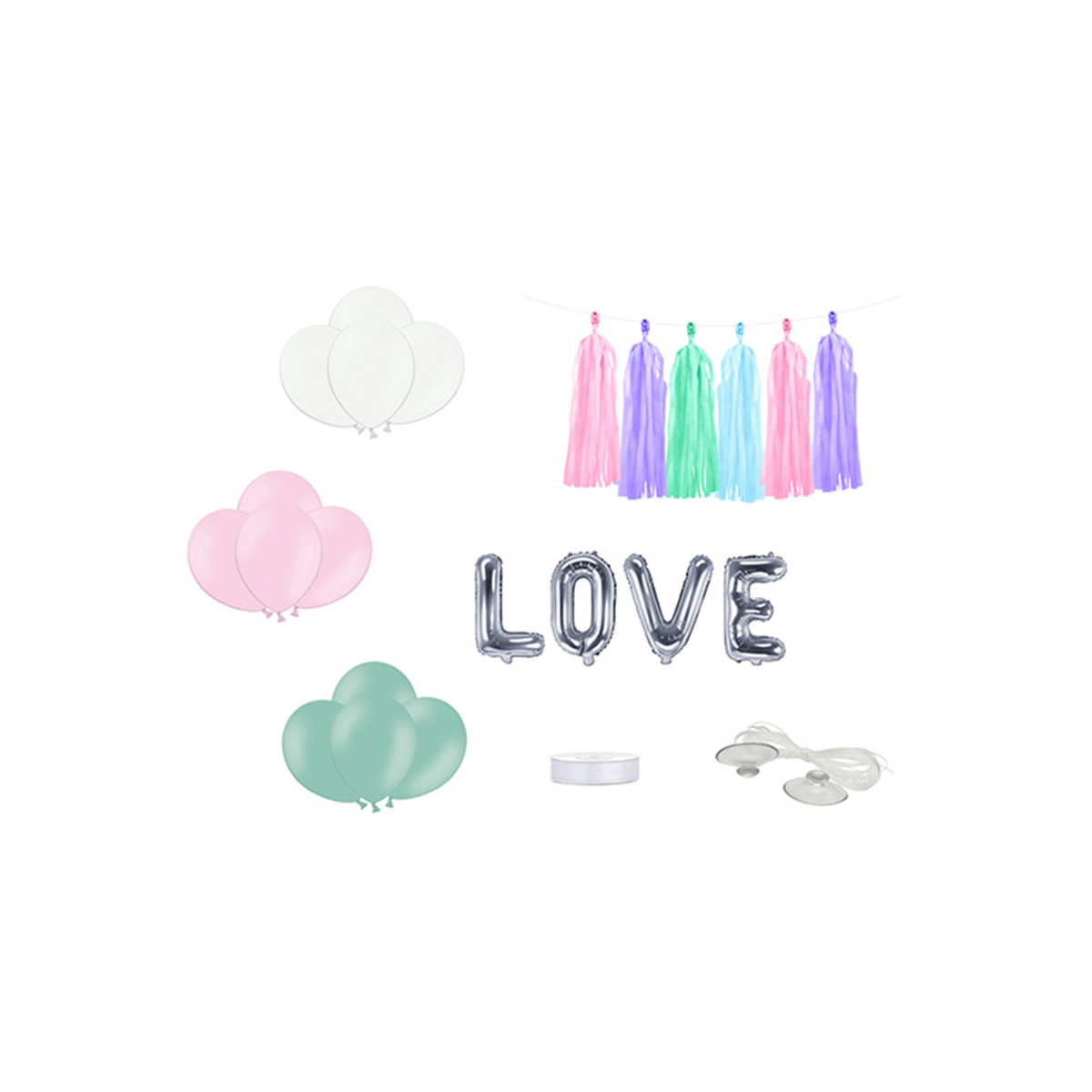 1 Kit de décoration de voiture - Love - Argent