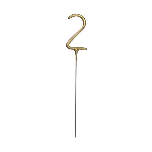 1 Sterretjes Kaars - Cijfer 2 - Goud