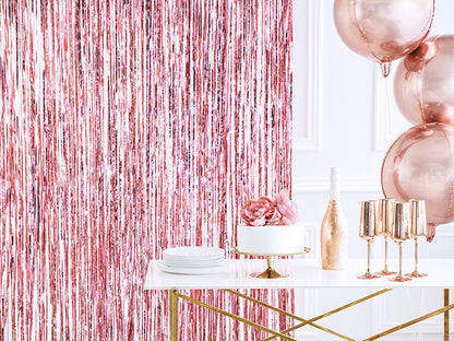 1 rideau à paillettes - 2,5 m - or rose